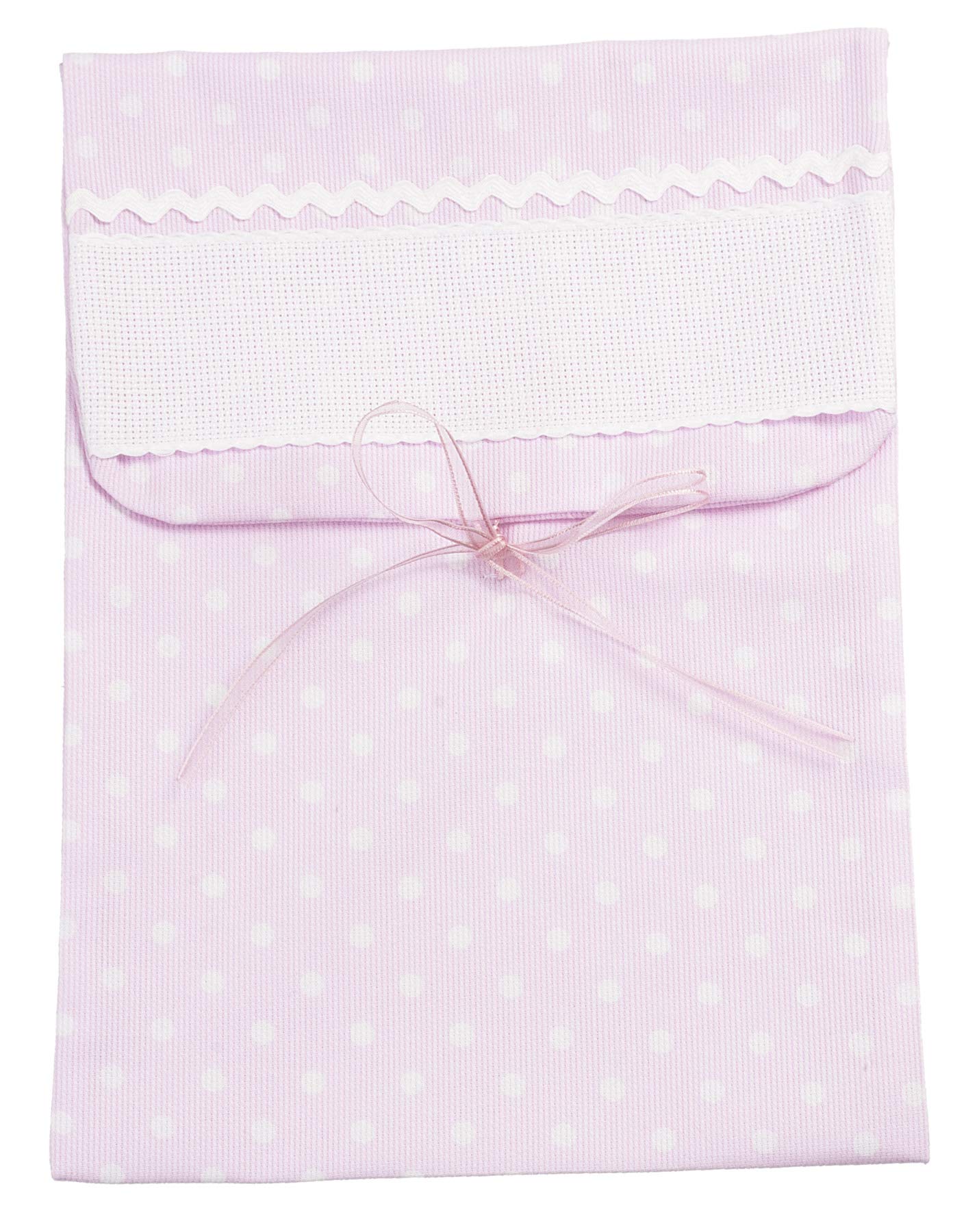 FILET - Baby Carrier Bag XL Made of Fabric, Large Bag for Baby's First Changes with Aida Insert to be Embroidered, 100% Made in Italy, Pink Colour