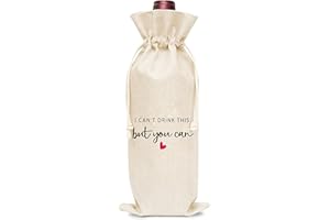 LESIXUR Pregnancy Announcement Wine Bags (1 Pack)- New Baby Announcement, Godmother, Godfather, Godparents, Grandparents, Aunt, Uncle Gift, Cotton linen Wine Gift Bag With Drawstring -A047