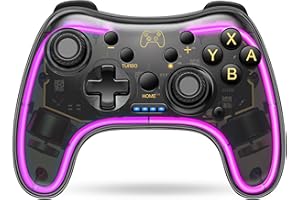 Gammeefy Hall Effect Switch Controller Compatible with Switch/Lite/OLED & PC/iOS/Android (No Drift, No Deadzone), Lightning Wireless Switch Pro Controller Supports App with Turbo, Wake-Up Features