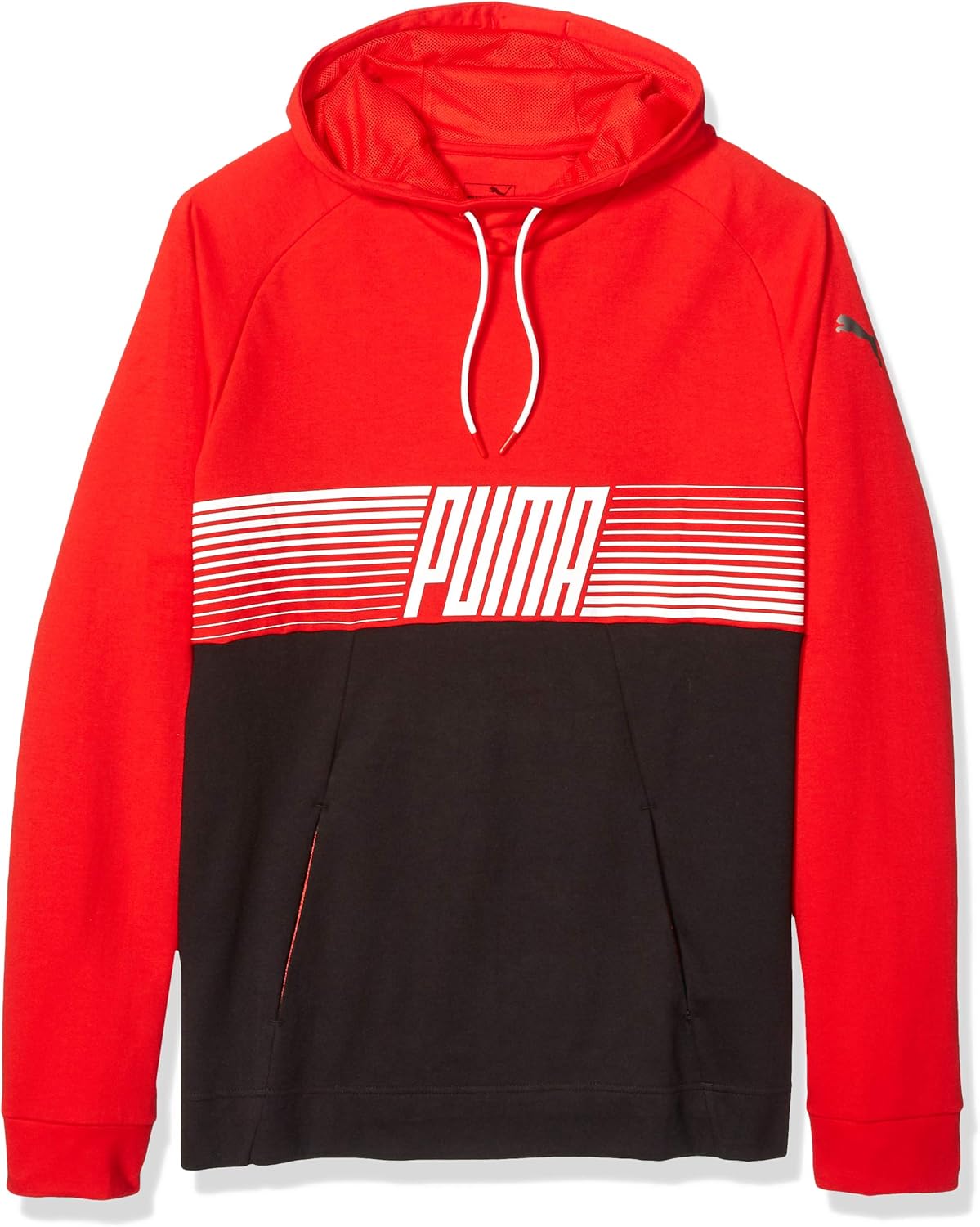 PUMA Men's A.C.E. Hoodie Hooded Sweatshirt, High Risk Red Black, XL