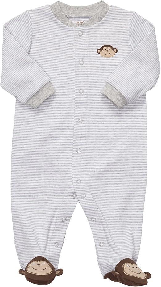 Carter's BabyBoys Preemie Striped Monkey Sleep and Play