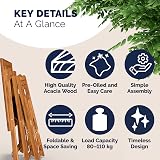 CASARIA 3-Piece Bistro Set | Acacia Wood Foldable Table & Chairs | Brown view 9
