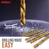 Hi-Spec 99pc HSS Drill Bit Set 1–10mm Titanium Coated Metal Wood Plastic view 5