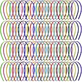 JOUTYFOR 100 Pieces Satin Covered Headbands for Women Girls - 0.4 Inch Width Colorful Thin Plain Hairbands (Multi Colors)