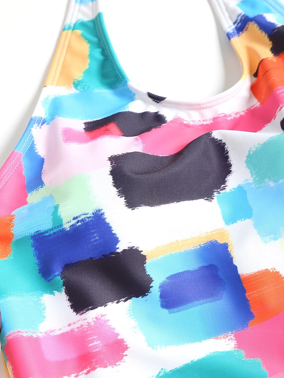 hannea halter colorful pattern tankini set