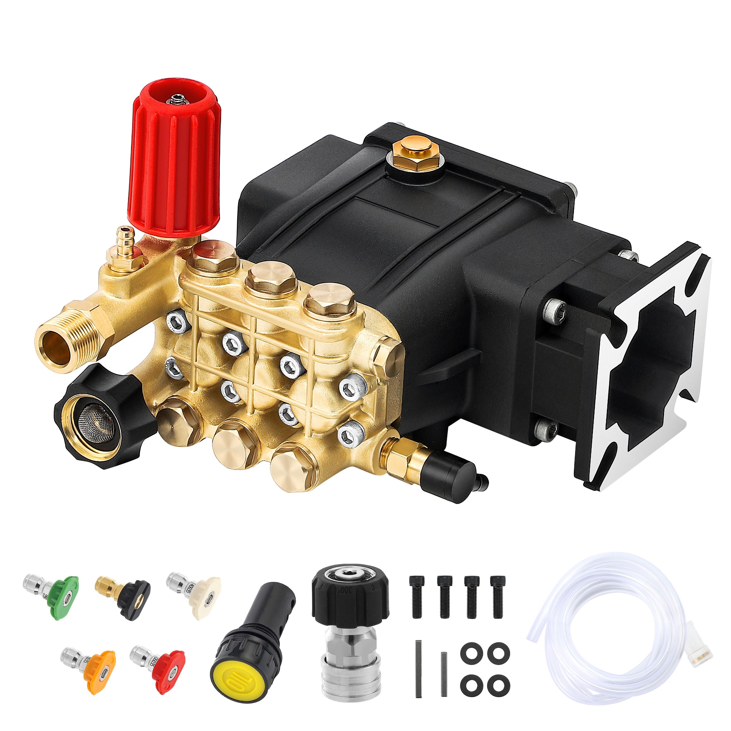 Photo 1 of Tool Daily Horizontal Triplex Pressure Washer Pump, 3/4" Shaft Replacement Power Washer Pump 2600-3200 PSI, 2.4 GPM, Compatible with Simpson 90036 MSH3125 Honda GC190 GX200 GX160