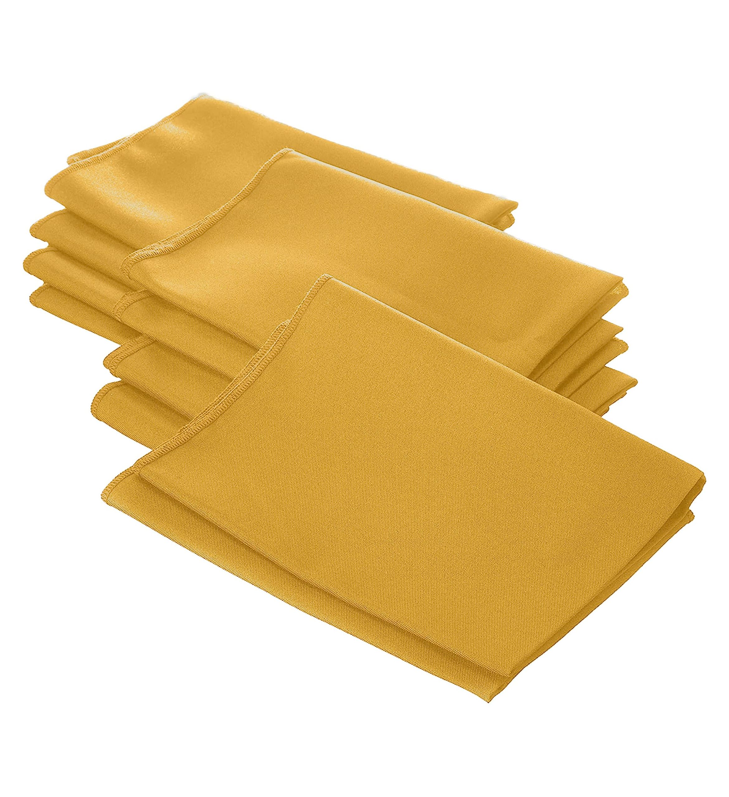 LA Linen Poplin Napkin, Polyester, Gold, 18 x 18-inch, Pack of 10