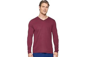 Expert Brand USA-Made Men's MoCA Cotton Blend V Neck Long Sleeve Shirt