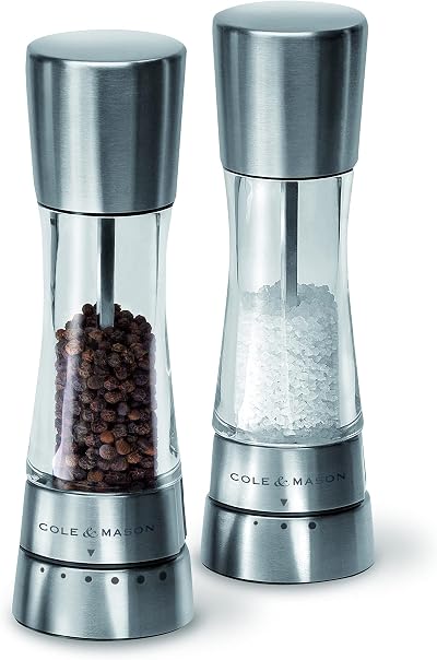Cole & Mason Derwent Salt & Pepper Mills Gift Set Stainless Steel Acrylic 190 mm