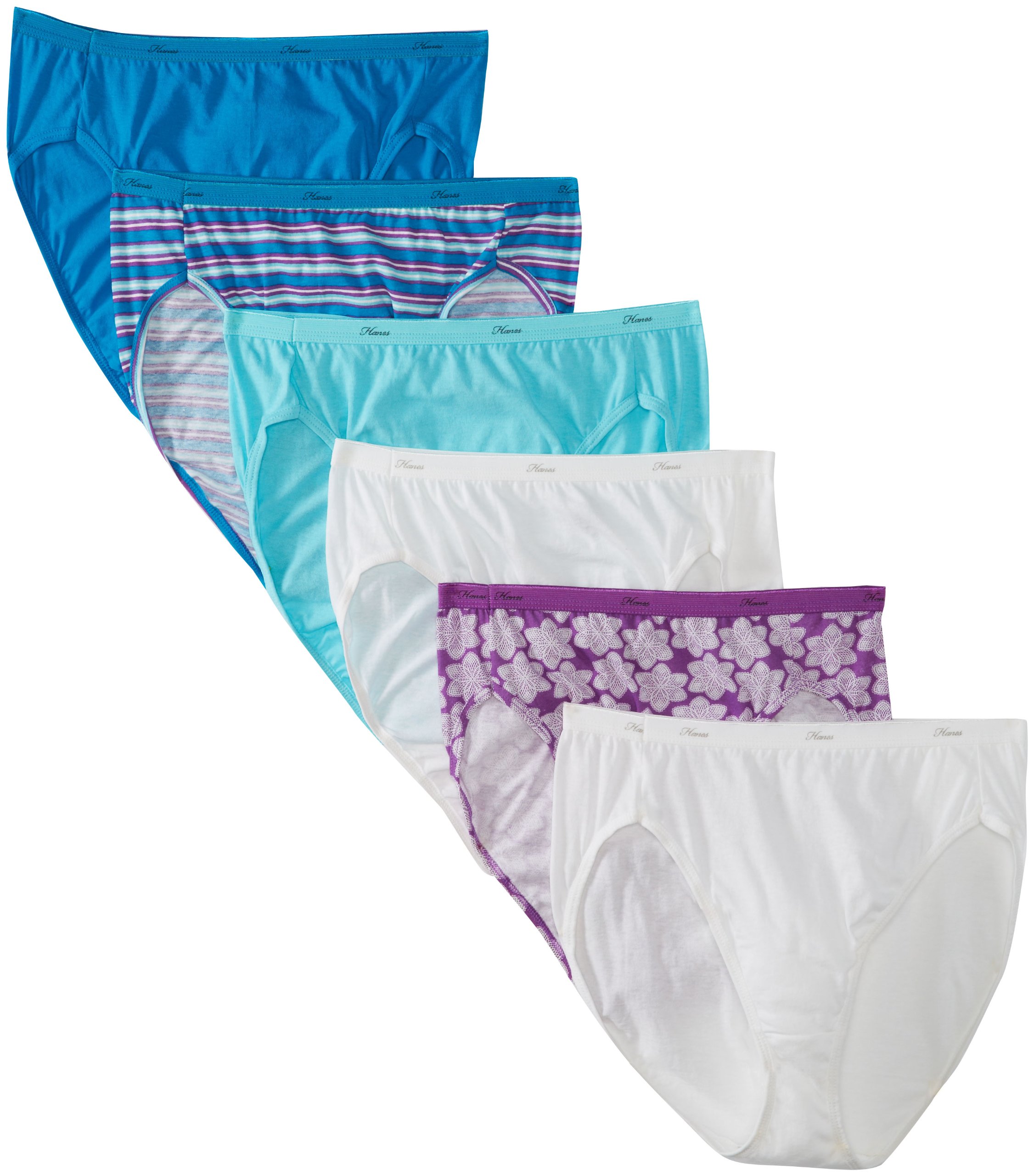 Hanes Women's Soft Cotton Tagless Hi Cut Panty, Multiple Pack Sizes Available