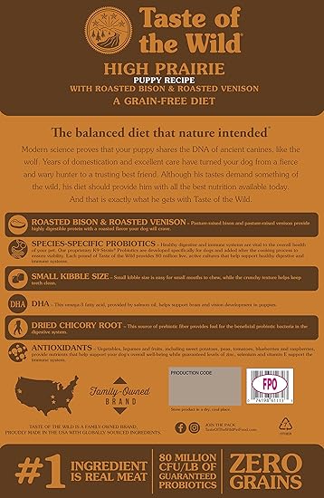 ingredients for taste of the wild dog food