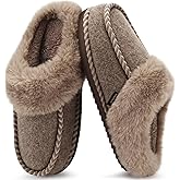 KuaiLu Womens Slippers with Cozy Fluff Plush Ladies Bedroom Pantuflas Comfy House Winter Slippers Comfortable Indoor Outdoor