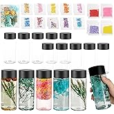 YEXEXINM 16pcs Empty Sensory Bottles Kits, 300 ml Leakproof Clear Plastic Sensory Bottle with Lids with Sequins Accessories, Reusable Water Bottles for Sensory Crafts Handmade Party Supply