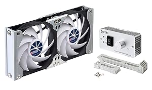 Titan- 12V/ 24V DC 90mm Multi-Function Rack Mounted Double Refrigerator Side Vent Fan with Speed Controller for RV, Motorhome, Caravan- TTC-SC09TZ(A)