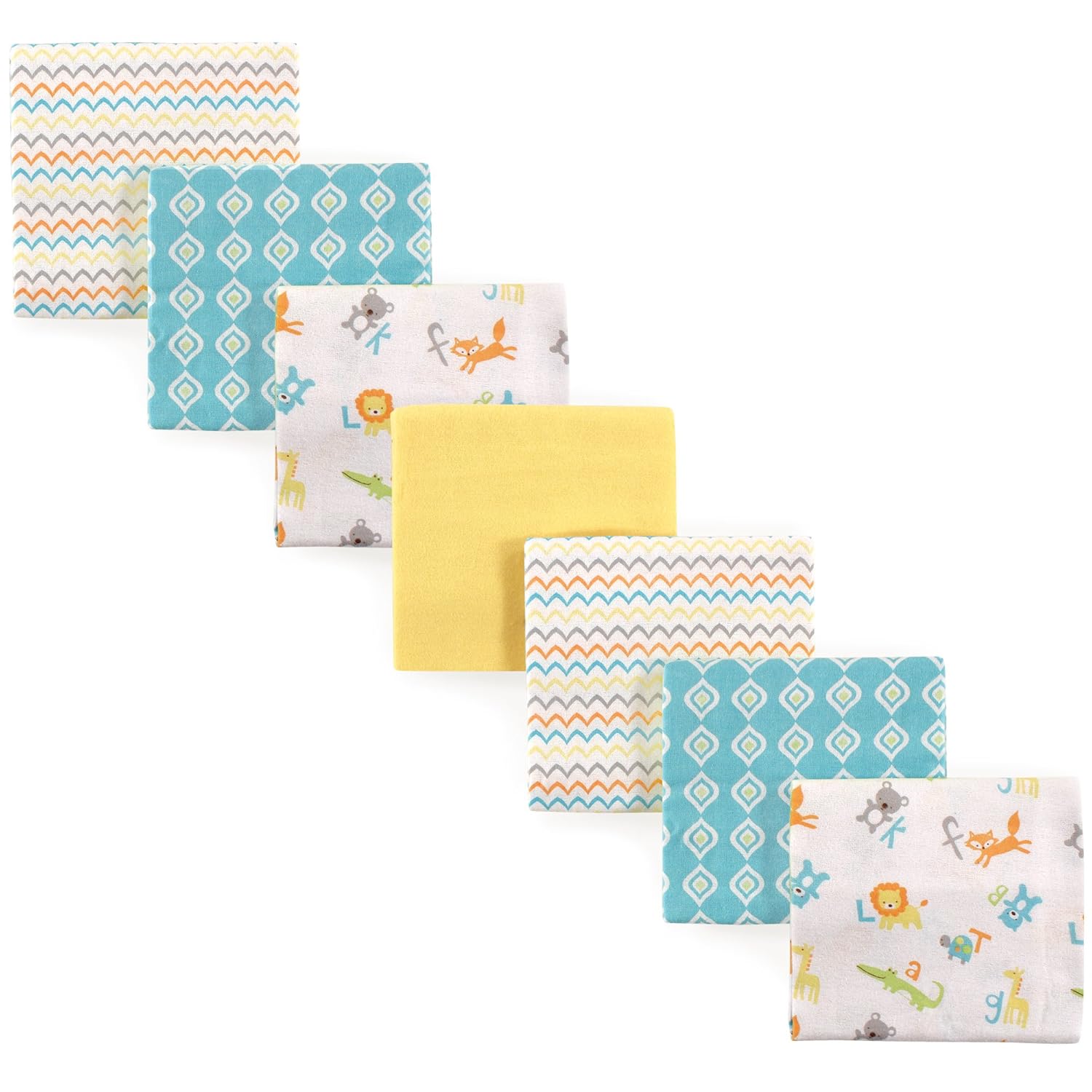 Luvable Friends Unisex Baby Cotton Flannel Receiving Blankets Bundle, Basic Elephant, One Size: Baby
