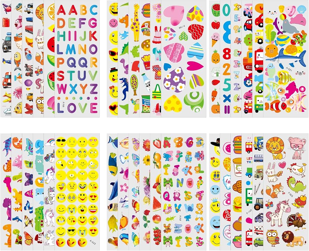 Vicloon 3D Puffy Stickers 36pcs Kids 3+ PVC Mixed Styles Reward