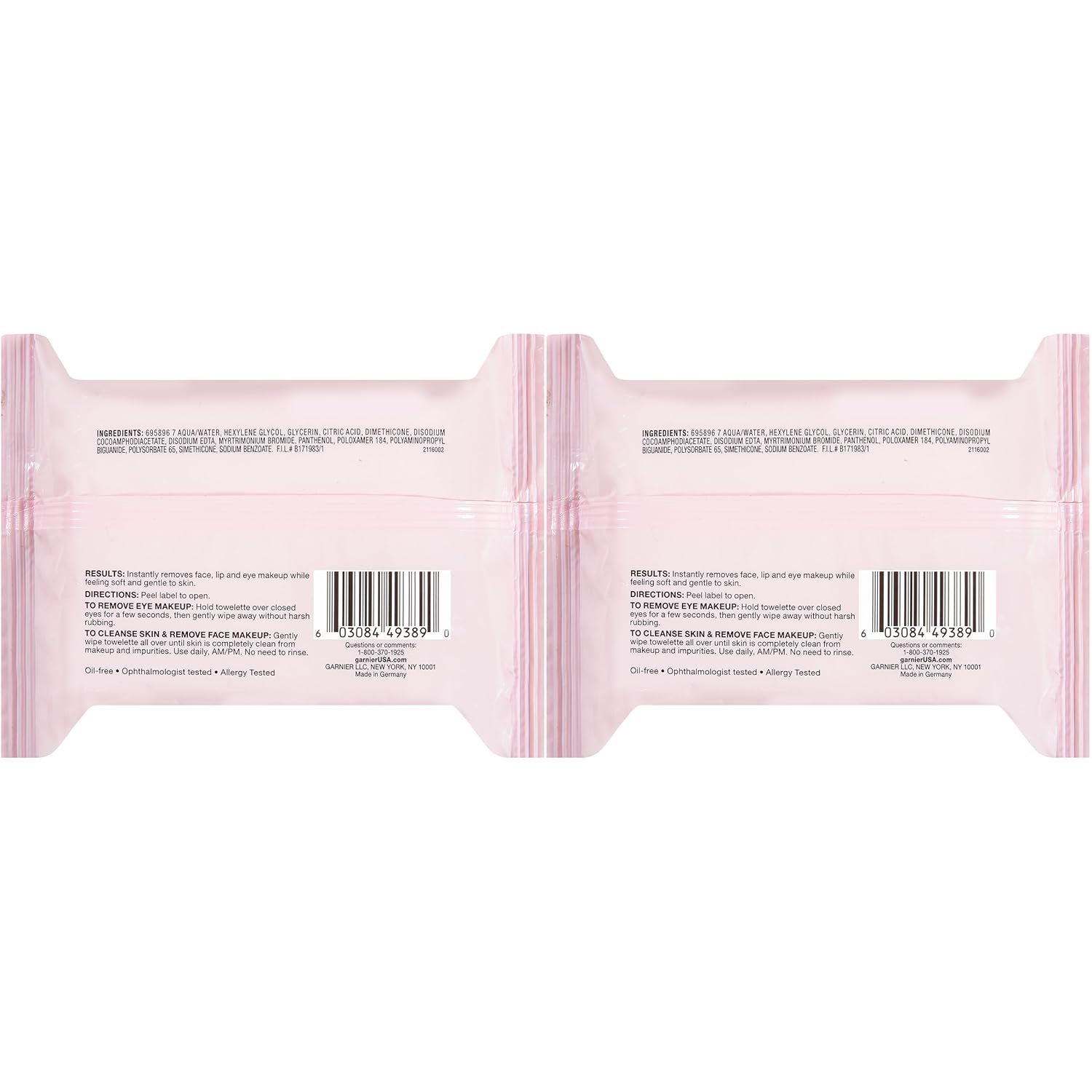 Makeup Remover Micellar Cleansing Wipes, Gentle for all Skin Types by Garnier SkinActive, 25 Count, 2 Pack: Beauty
