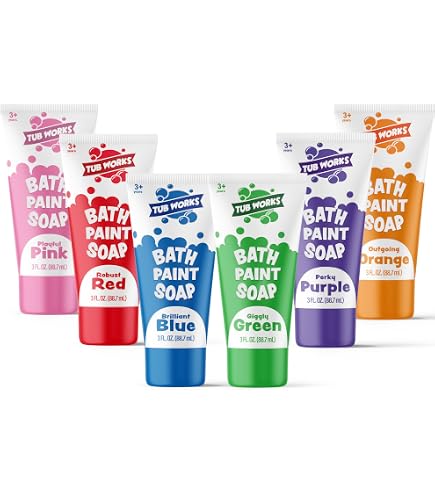Crayola Badewannen-Fingerfarbe 4er Pack - Radikalrot, Flamingo-Rosa, Blaublau, Königsviolett (je 85 Ml)