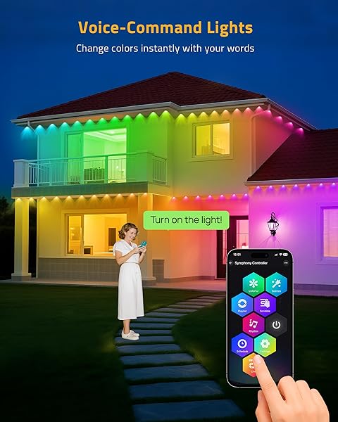DELITOR PERMANENT OUTDOOR LIGHTS, 111FT SMART BLACK CHRISTMAS LIGHTS WITH APP CONTROL, IP65 WATERPROOF ETERNITY EAVES LIGHTING WITH 72 RGB LED LIGHTS FOR OUTSIDE ROOFLINE DECOR, PARTY, HOLIDAY XMAS