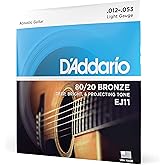 D'Addario EJ11 80/20 Bronze Acoustic Guitars Strings - Light 12-53