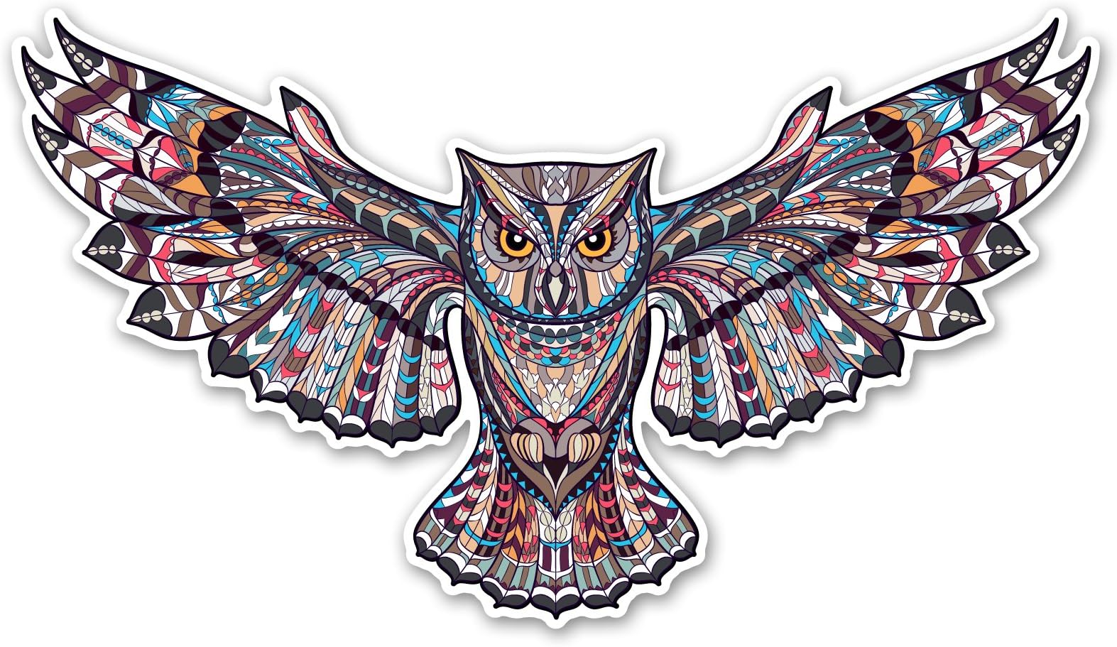 Ninja Pickle Native American Style Owl Decal for Your Car Or Truck - Interior Or Exterior Use - Made with Adhesive Vinyl in Full Color - Made in The USA (10 inch)