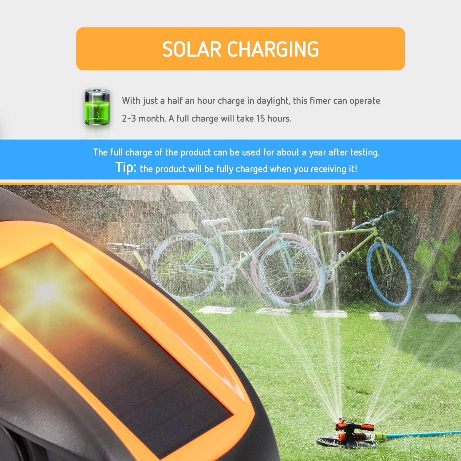 VIVOSUN Watering Timer, Solar Powerd Garden Hose Faucet Timer, Huge LCD Display Screen, Big Comfortable Buttons, Smooth and Concise Oval Design : Garden & Outdoor