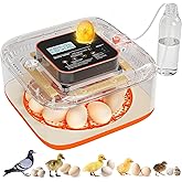 Egg Incubator for Hatching Eggs, 12 Egg Capacity, One-Touch Smart Hatching | Automatic Egg Turner, Humidity Control, Auto Water Refill, Incubation Timer, Built-In Candler and 360 Clear View Window