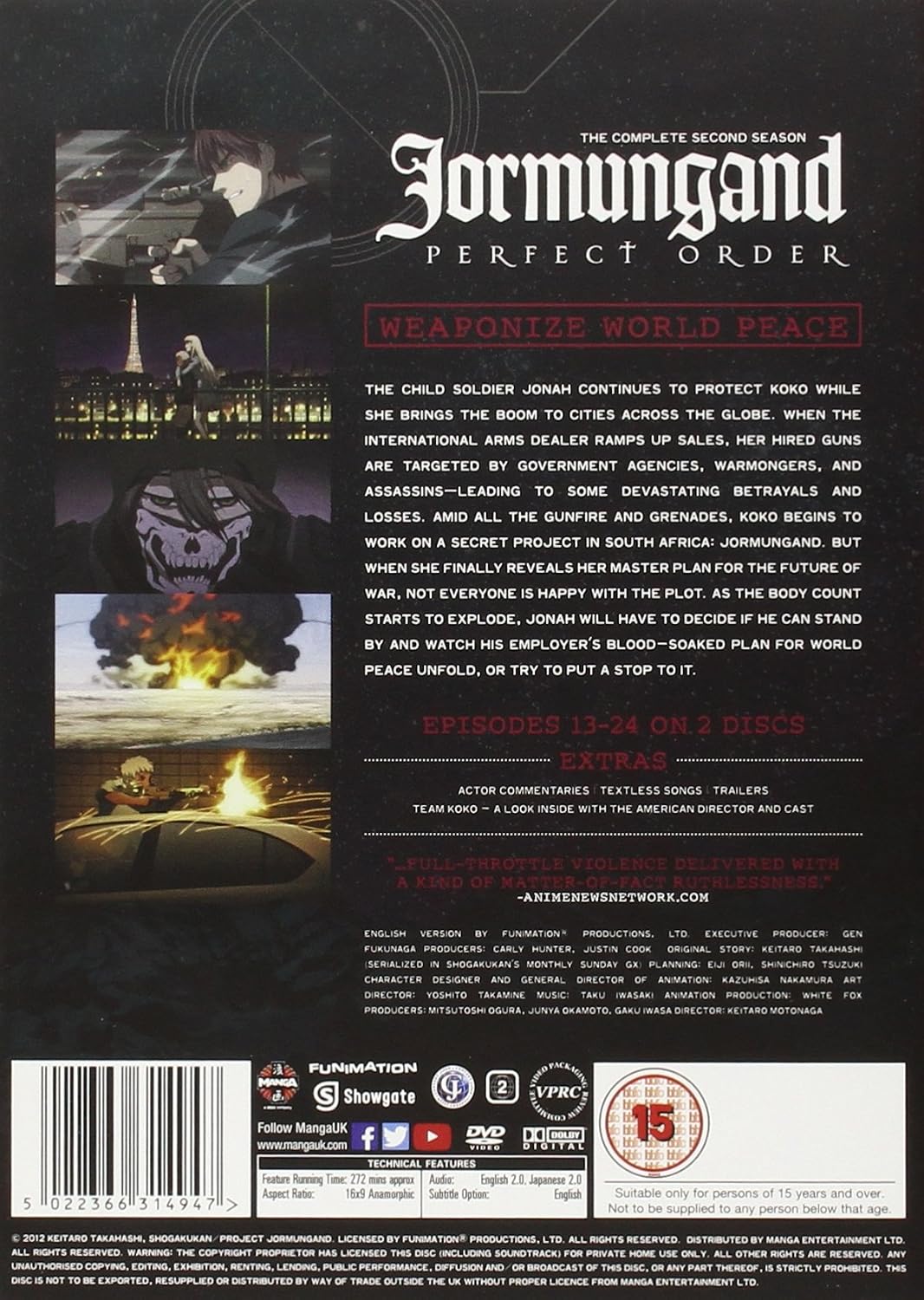 Jormungand Perfect Order Complete Season 2 [DVD] BigaMart