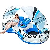 2024 New & Upgraded Sunlite Sports Heavy Duty River Tube Inflatable, Premium Water Float to Lounge Above Lake and River, Outd