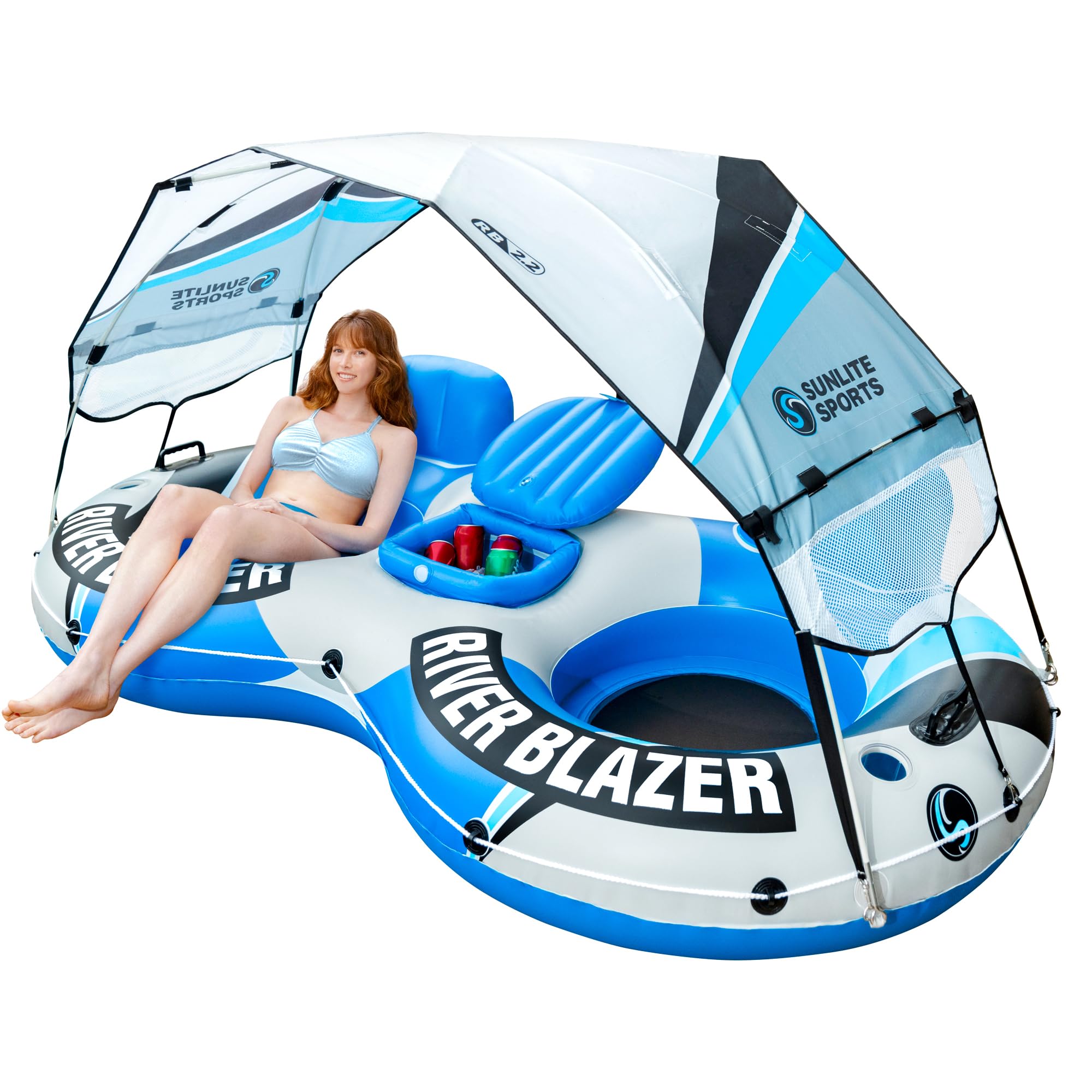 Photo 1 of 2025 New & Upgraded Sunlite Sports Heavy Duty River Tube Inflatable, Premium Water Float to Lounge Above Lake and River, Outdoor Water Raft Sport Fun, Recreational Use