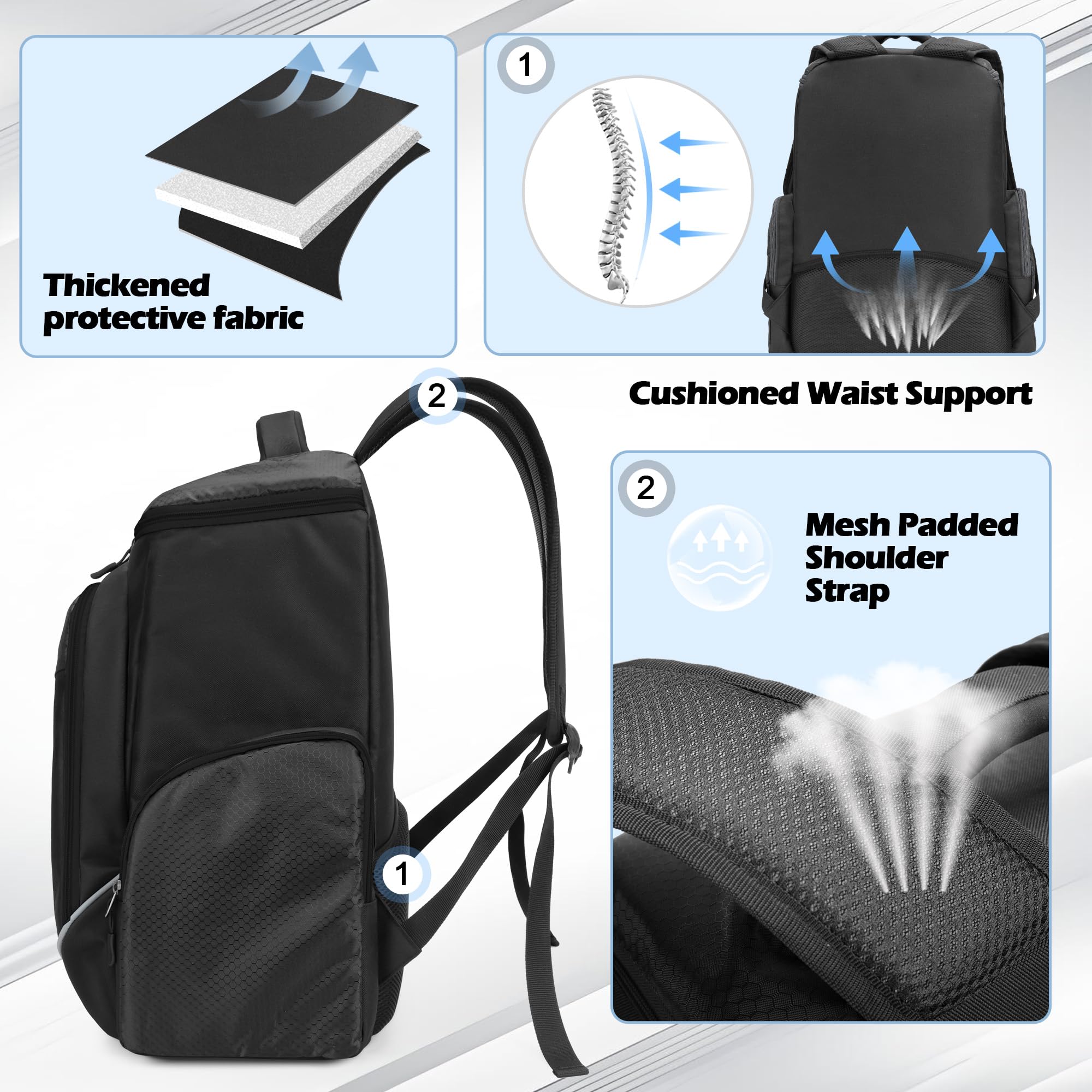 Trunab Gaming Console Backpack Compatible with Playstation 5 / PS5 Slim / PS4 / Xbox One, Travel Carrying Bag with Multiple Pockets for 15.6” Laptop and Gaming Accessories