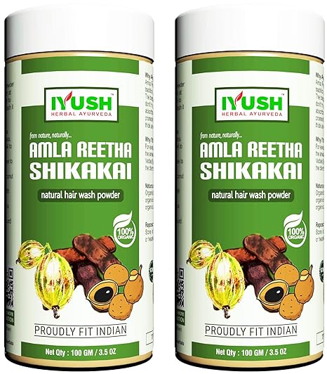 Buy Iyush Herbal Ayurveda Amla Reetha Shikakai 3 Herbs In One Hair