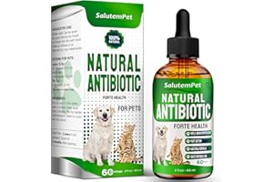 SALUTEMPET Natural Antibiotics for Dogs to Help with Allergies and UTIs | Kennel Cough Medicine for Dogs | Cat Antibiotics for Infection | Herbal Supplement is Excellent for All Breeds and Ages | 2 oz