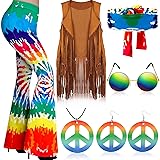 Haull 7 Pcs 60s 70s Outfits for Women Hippie