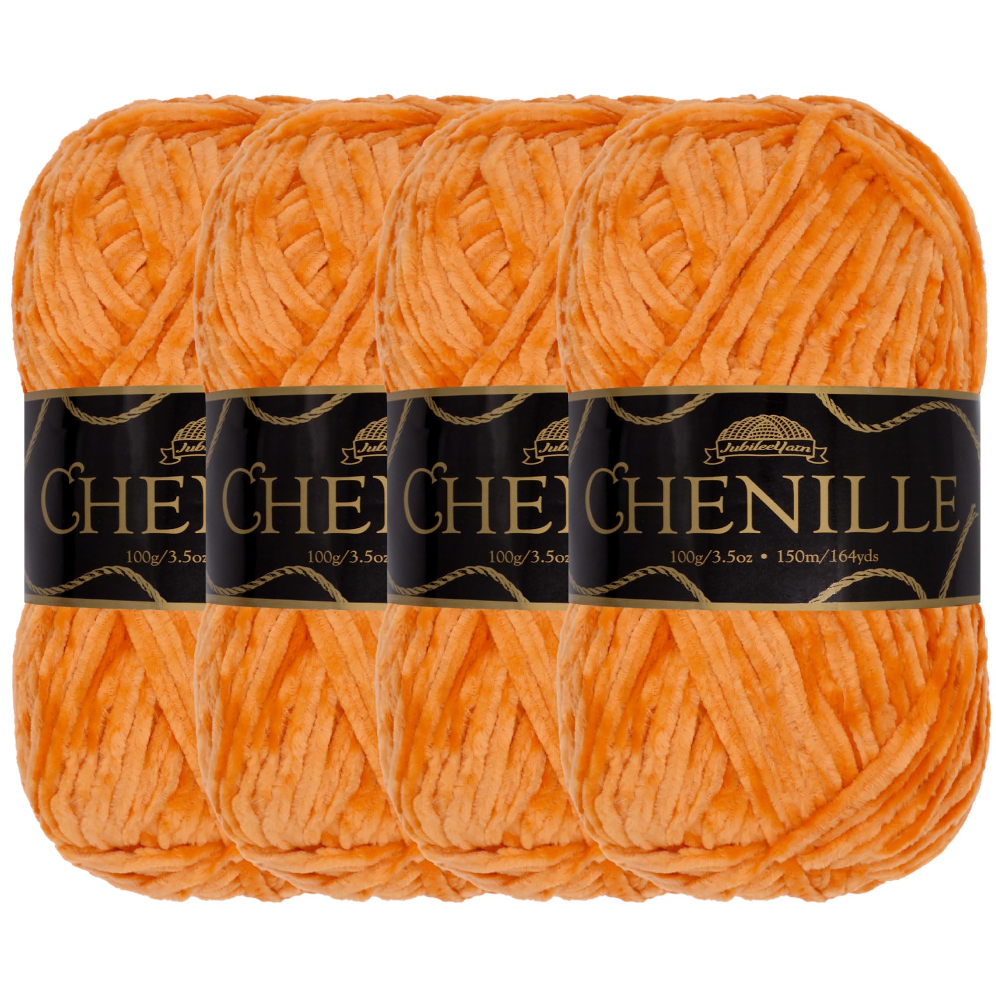 JubileeYarn Chenille Yarn - Worsted Weight - 100g/skein (4 Skeins, 108 Ember)