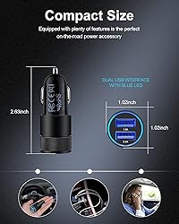 Car Charger, [2Pack/3.4a] Fast Charge Dual Port USB