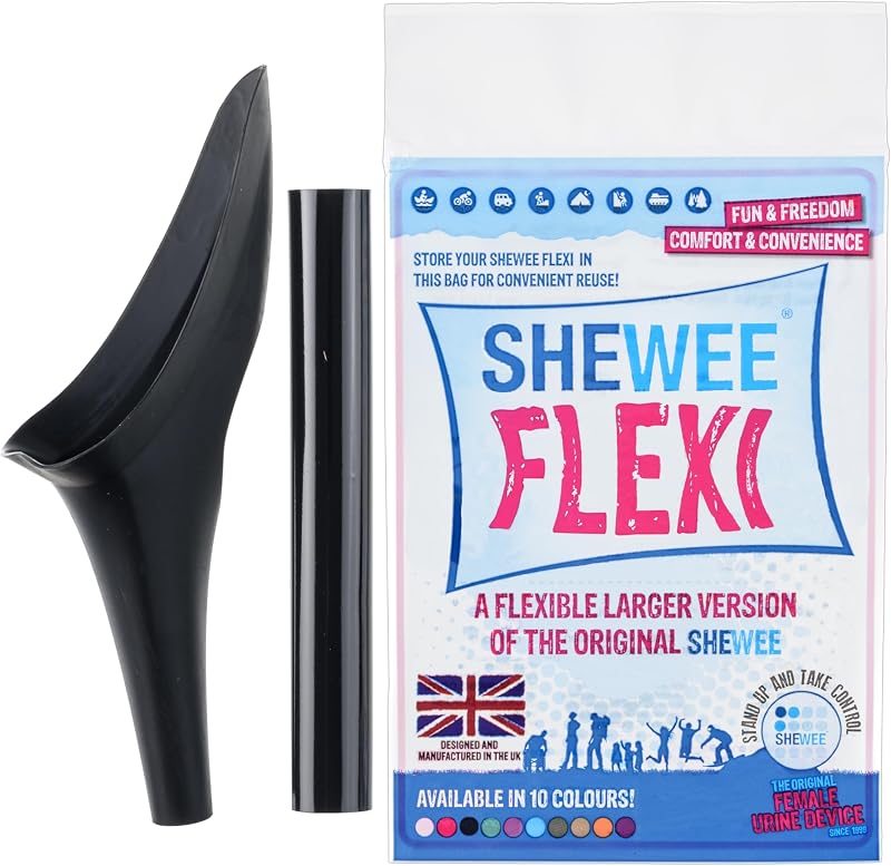 SHEWEE Flexi – The Original Female Urinal – Black – Reusable Portable