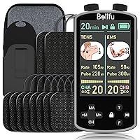 TENS EMS Unit Muscle Stimulator for Pain Relief Therapy - 4 in 1 TENS & EMS & Relax & Custom Frequency + Pulse - Muscle Massager 36 Modes 20 Intensity, Memory & Favorites Function with 600mAh Battery