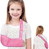 VISKONDA Kids Arm Sling,Mesh Medical Sling with Adjustable Shoulder Pad,Breathable Children Arm Support Shoulder Immobilizer Brace for Elbow,Wrist Injury,Torn Rotator Cuff,Post-Surgery(Pink,X-Small)