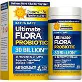 RenewLife Extra Care Ultimate FLORA Probiotic, 60 capsules | 60 Vegetarian Capsules | Supports Digestive, Immune &amp; Respiratory Health | Dairy, Soy and Gluten-Free Supplement