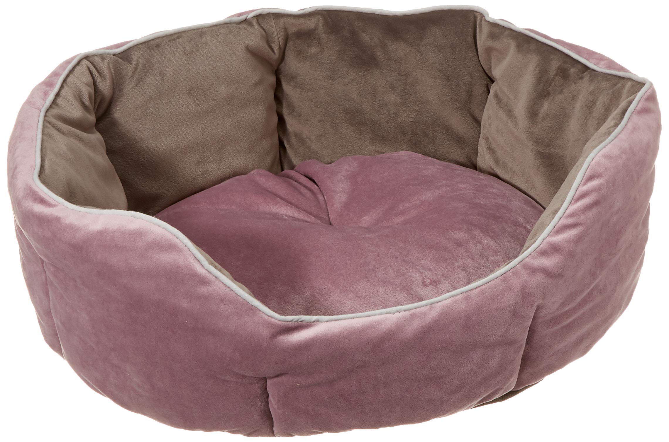 Ferplast Dog Bed Cat Bed Cat Sofa QUEEN 45 with Cushion, Padded Pet Bed, Double-face, Velvet, Washable, Pink, 44 x 40 x 16 cm
