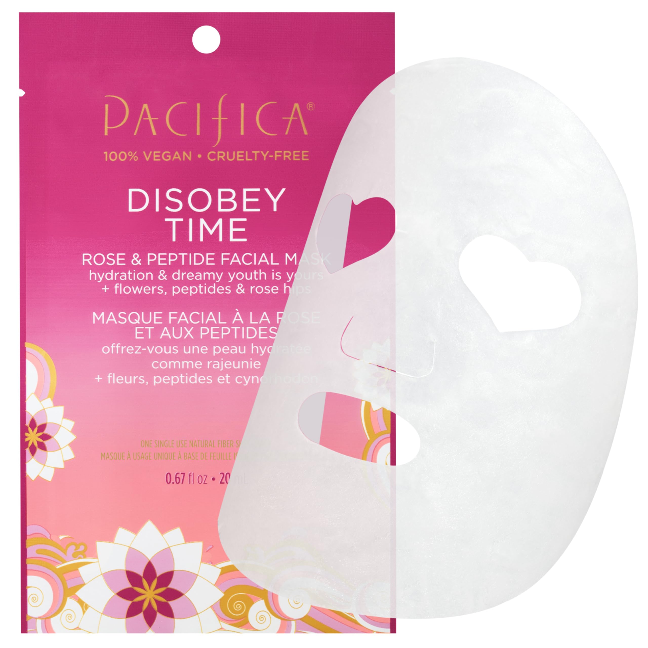 PACIFICA Disobey Time Rose & Peptide Facial Mask, 0.67FZ