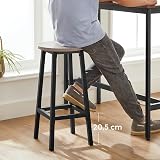 VASAGLE Bar Stools Set of 2 Greige Black Metal Frame Footrest 32x65 cm view 8