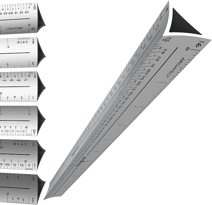 Equilibrium Architects Scale 12 Inch Triangular Aluminum Drafting