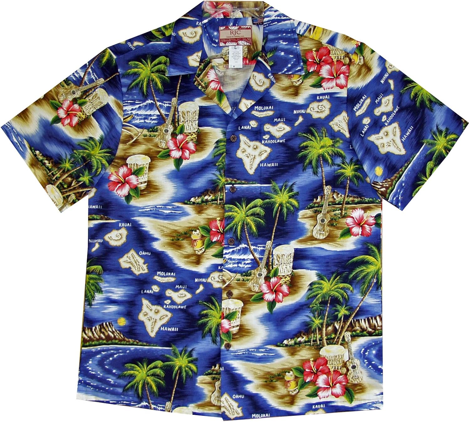RJC Men's Hibiscus Hawaiian Islands Hawaiian Shirt Amazon.ca Clothing