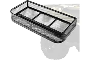 CARSTY ATV Racks and Baskets ATV Front Rack Four Wheeler Accessories ATV/UTV Cargo Basket with Steel Mesh Surface, 36" L x 17" W x 6.3" H