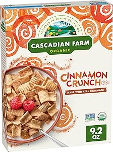 Cascadian Farm Organic Cinnamon Crunch Cereal, Made with Whole Grain, 9.2 oz