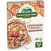 Cascadian Farm Organic Cinnamon Crunch Cereal, Whole Grain, 9.2 oz | Made with Real Cinnamon; No Artificial Flavors; Non-GMO Project Verified and USDA Organic; 17g Whole Grain, 9.2 oz
