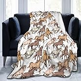 Horse Soft Blanket All Season Fuzzy Throw Warm Lightweight Blanket Fleece Throws Flannel Blankets for Bed Sofa Couch Travel Home Living Room Decor 50"X60"