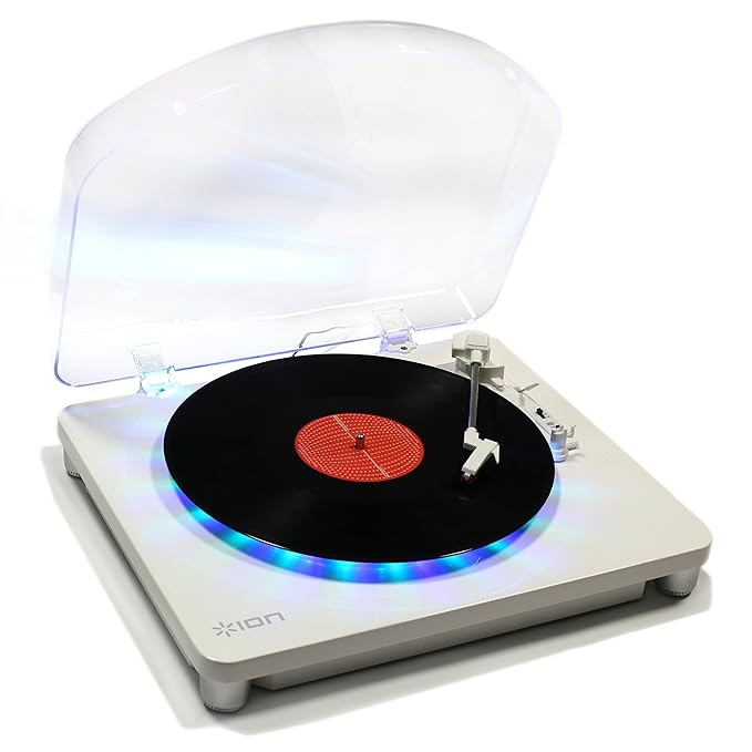 title=ION Audio Photon Lp Coloratissimo Giradischi con Luci Led Multicolore, Trazione